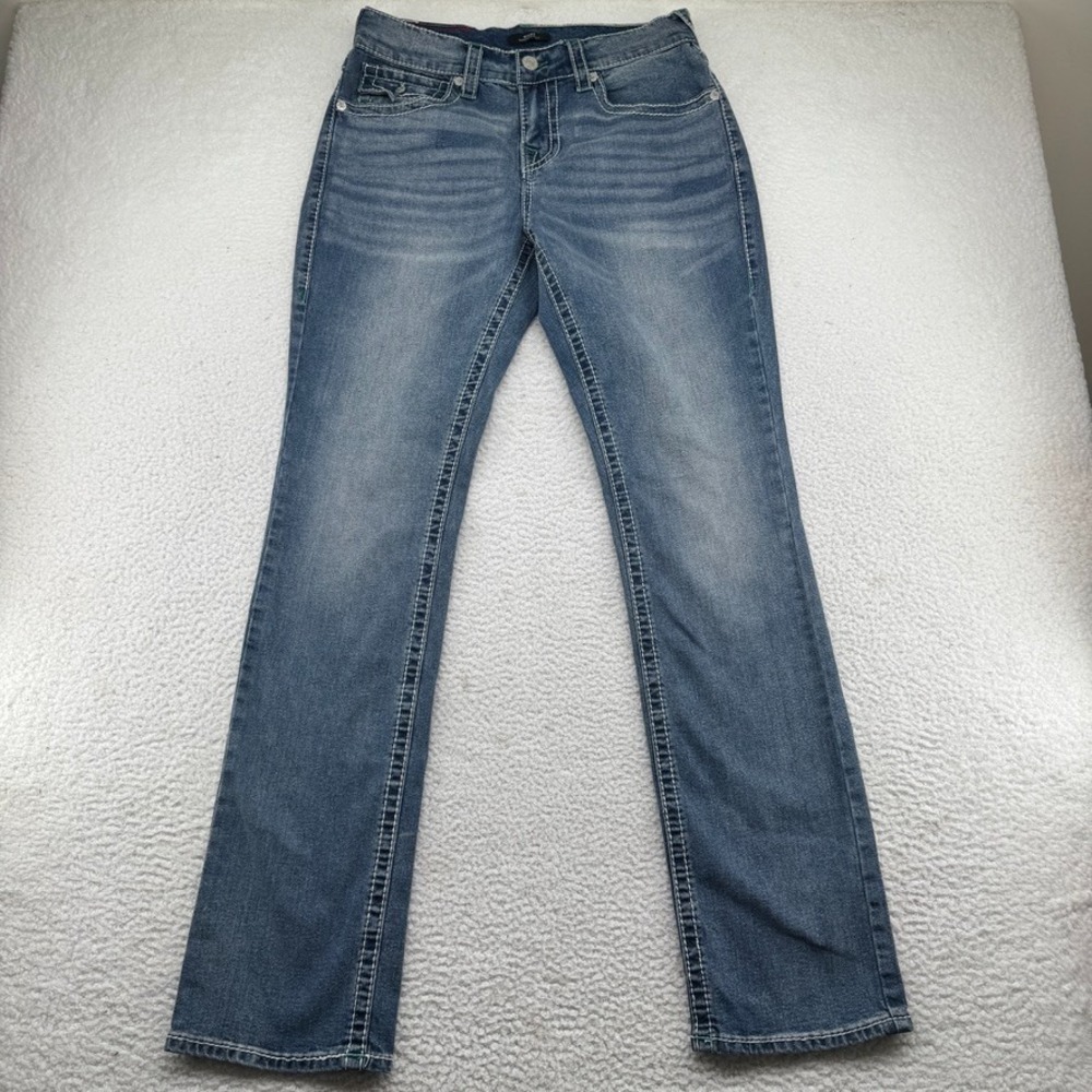True Religion Ricky Relaxed Straight Jeans Mens 30 (Fit 30x34) Blue Dark Wash
